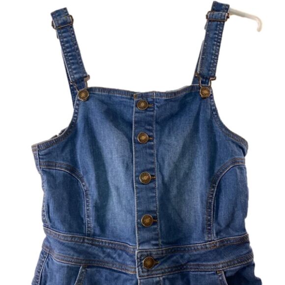 Basic Denim Wax Jeans Women’s Overall Denim Raw Hem Mini  Dress (Size Small) - Picture 2 of 10
